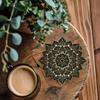 1 комплект круглых деревянных подставок, термостойких, нескользящих, 2D, плоских, односторонних, с цветным принтом, мандалы, цветов, для ресторана, кухни