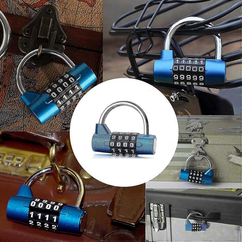 Resettable 4 Digit Combination Padlock, Gym Locker Lock, Resettable Heavy Duty Lock, 54mm/2.13" - RiRi