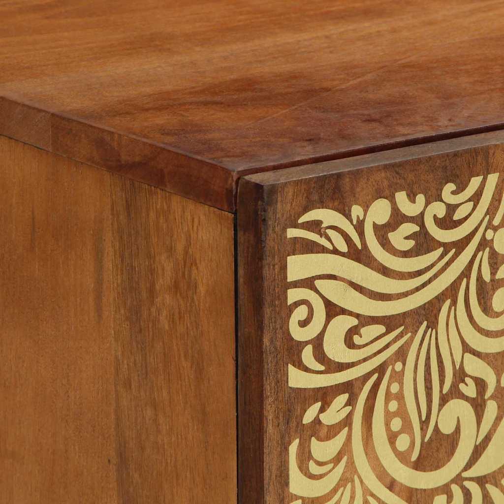 TV Cabinet with Door Honey Brown 105 x 33 x 46 cm Solid Mango Wood
