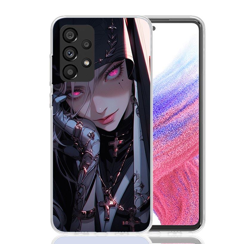 Чехол для телефона "Темная демоническая монахиня" для Samsung Galaxy A17 A16 A14 A15 A13 A57 A56 A54 A55 A53 A37 A36 A34 A35 A33 A26 A24 A25 A23 Galaxy