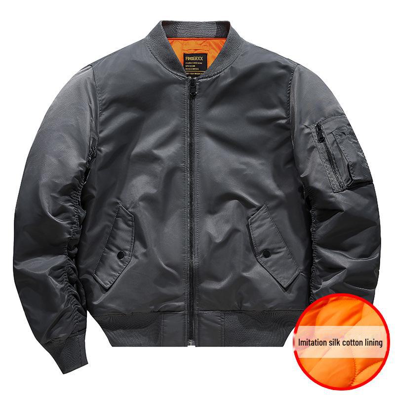 Унисекс Douyin MA-1 Pilot Jacket с хлопком, утолщенный бейсбольный воротник
