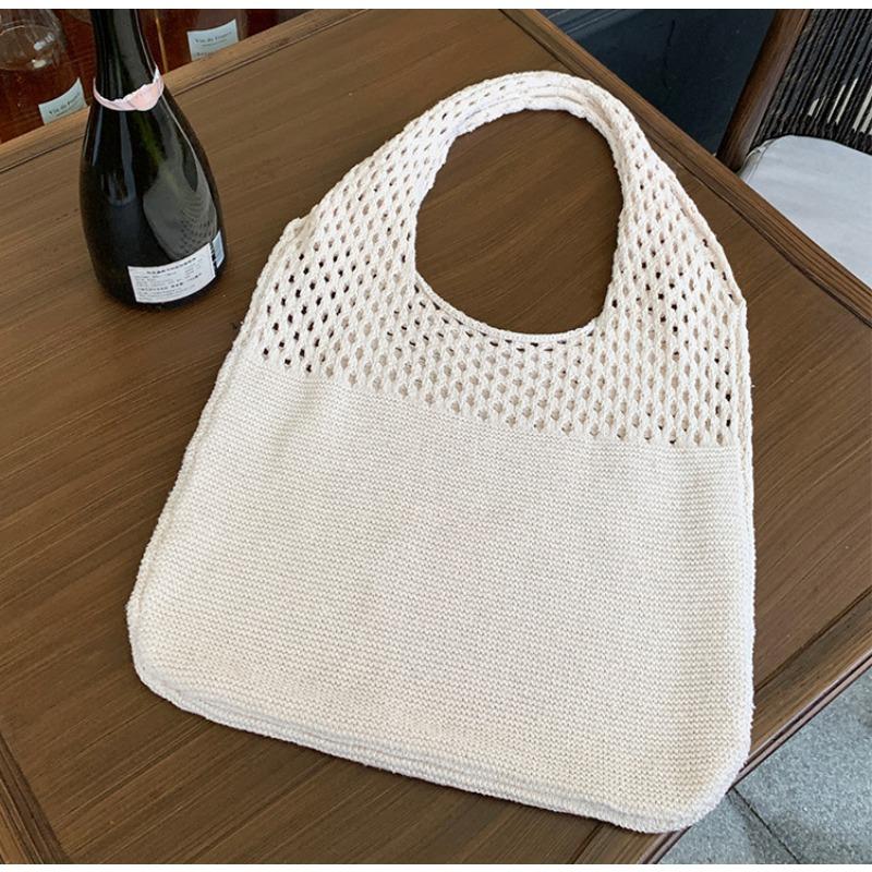 Tote Bag Knit Bag Mesh Hollowed Out Women's Shoulder Bag Woven Bag Handbag