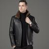 Зимняя куртка из натуральной кожи с утолщенной норкой для мужчин, куртка из овчины для пап среднего возраста, теплая ветрозащитная повседневная кожаная куртка