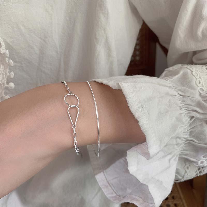 Trend Ring Interlocking Girlfriend Bracelet Women'S Fashion Versatile Simple Personality Geometric Chain Bracelet Women