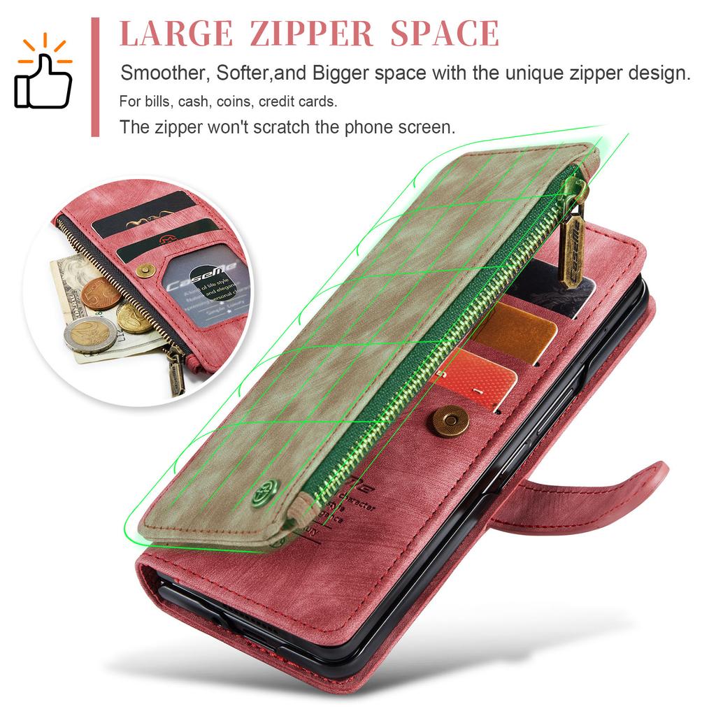 Full Protection Matte Leather Phone Bag Case for Samsung Galaxy Z Fold 4 5G Fold4 Fold3 Fold 3 Card Pocket Business Cases