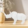 Articulated Rhino Statue White Rhino Figurine with Flexible Joints Rhino Fidget Toy for DIY Coloring Home Office Car Decoration
