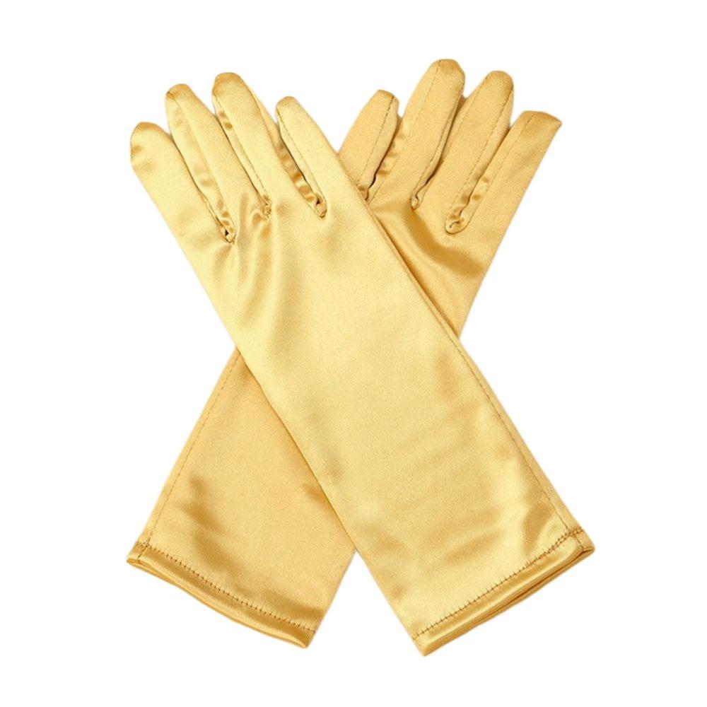 Однотонные детские перчатки Сатиновые танцевальные митенки Новая мода Сценический костюм для выступлений Девочки