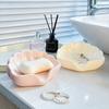 1/2Pcs Soap Box Shell Shaped Drain-Free Soap Tray Compact Size Plastic Automatic Drainage Function Bathroom Soap Rack