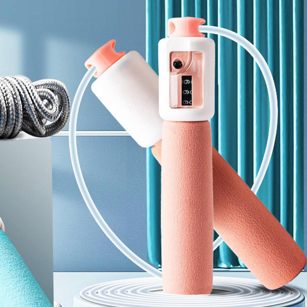 Скакалка со счетчиком Регулируемая скакалка Скоростная скакалка Кабель для тестов и соревнований Розовая