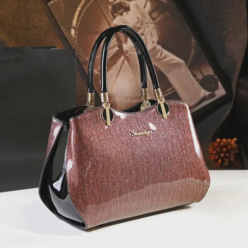 2024 Genuine Leather Stylish Handbags for Middle-Aged Women: Large Shoulder and Messenger Bags