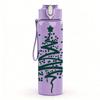 1PC Minimal Christmas Tree 750ml Color Plastic Sports Water Bottle Leakproof Flip Straw Lid Suitable for Sports Office Home Use