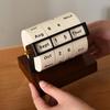 Wooden Rotary Calendar Reusable Manual Countdown Calendar Gift Perpetual Calendar  Home