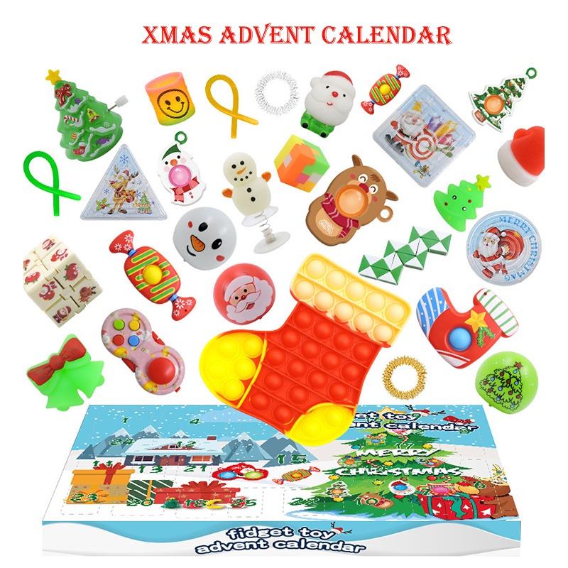 Мягкие Сквиши Для Детей 24 дня Рождественская Фиджет-Игрушка Для Малышей