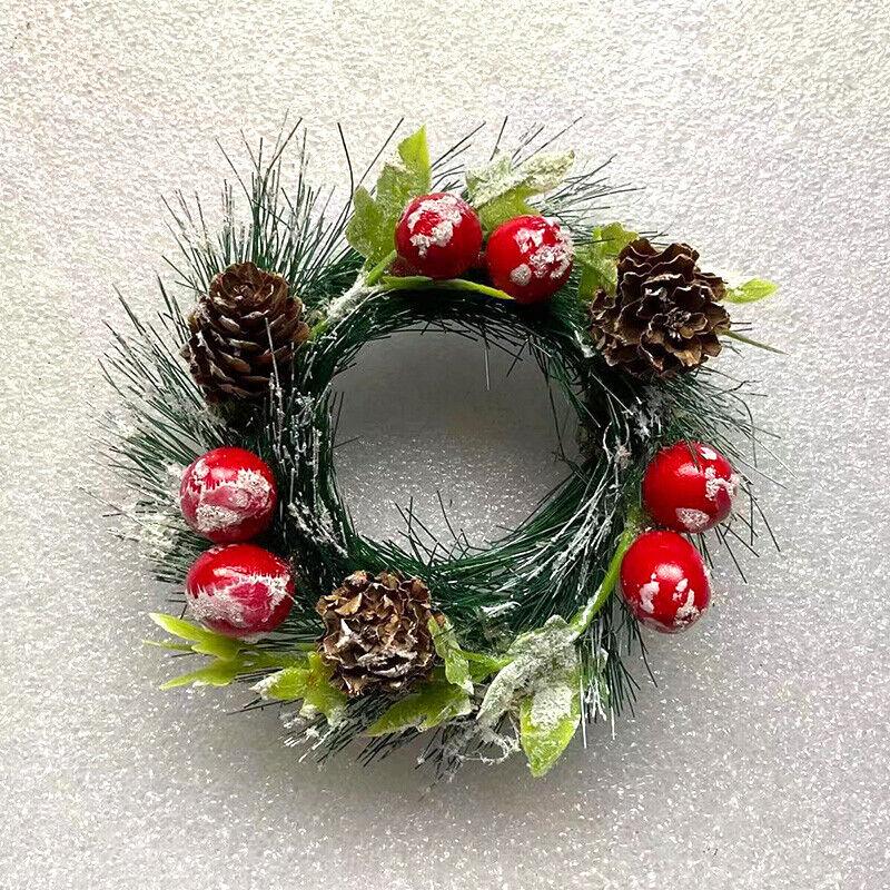 Christmas Window Berry Pine Small Wreath Hanging Decorations XMAS Home Garland