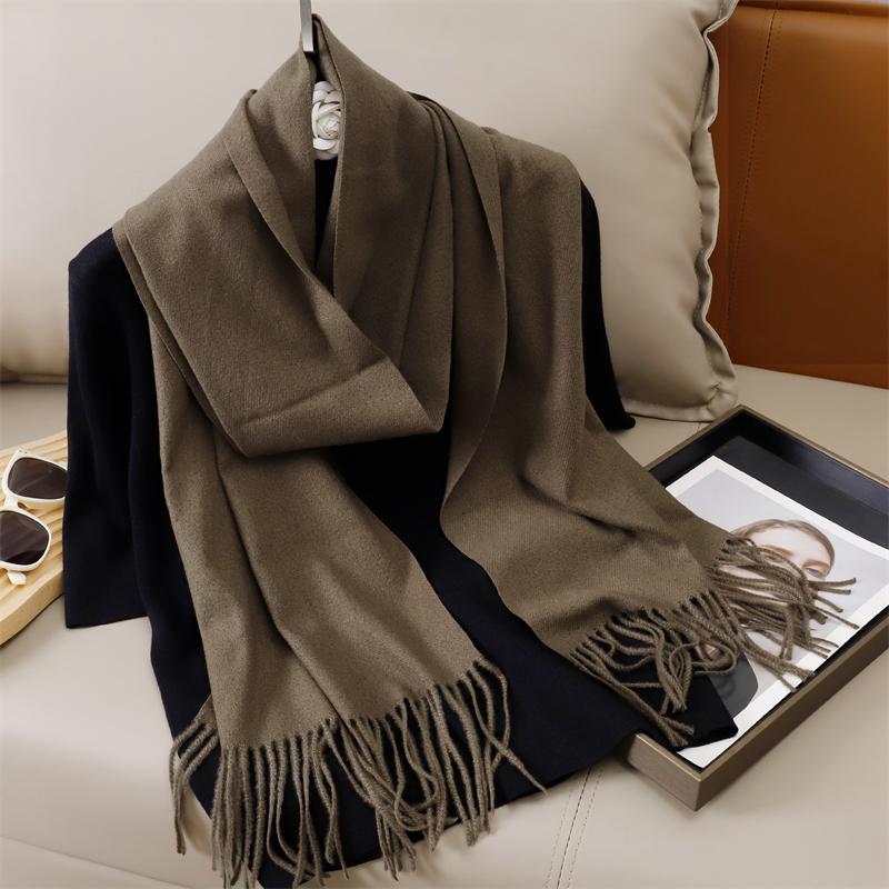 New Winer Warm Cashmere Scarf for Women Fashion Solid Thick Blanket Pashmina Shawl Wrap Female Bufanda Echarpe Foulard