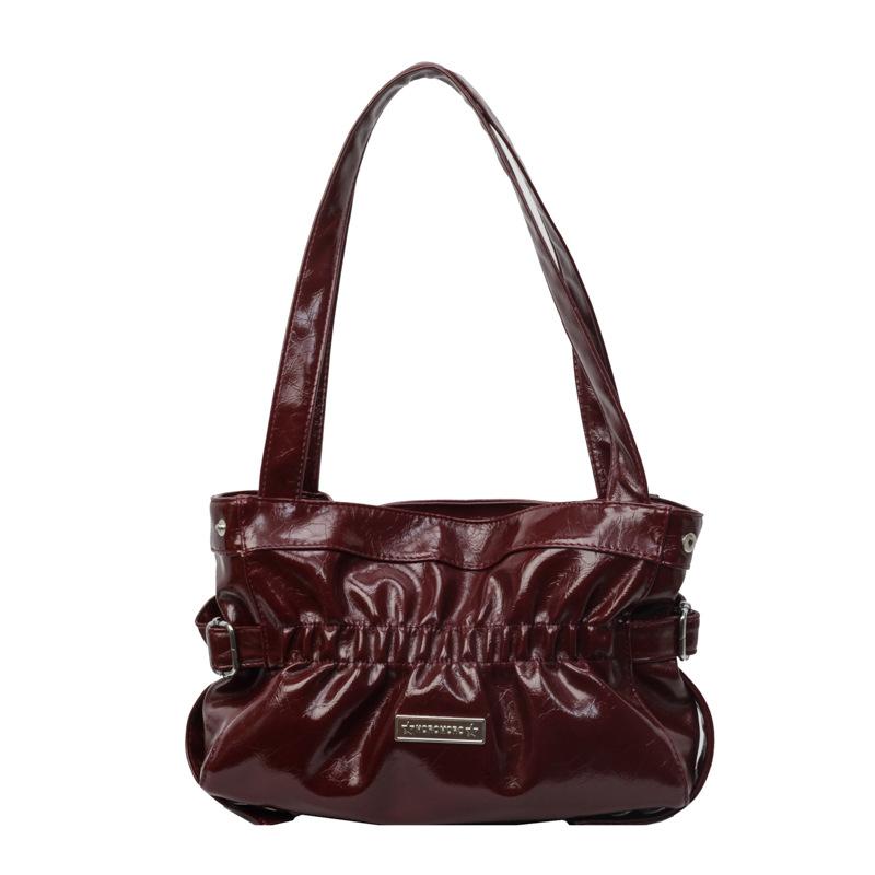 Повседневная универсальная нишевая сумка-плиссе женская 2025 новая модная на плечо под мышку сумка-тоут для通勤 сумка-ведро