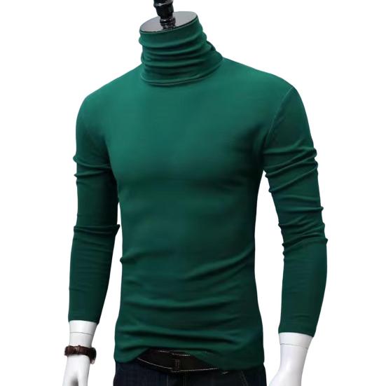 Men Turtleneck Top Long Sleeve Base Shirt Slim Fit Pullover Casual Warm Tee for Fall Winter Daily Wear Home Office