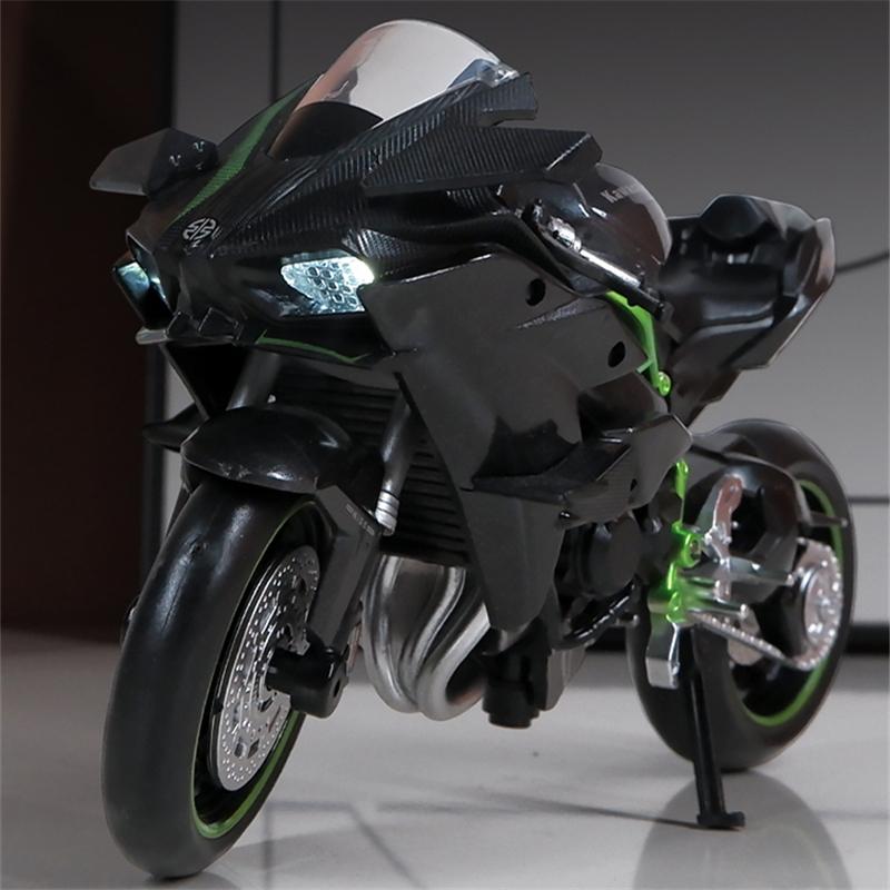 1/12 Kawasaki Ninja H2R Alloy Racing Cross-country Motorcycle Model Simulation Toy Street Motorcycle Model Collection Kids Gifts