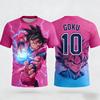 Dragon Ball Son Goku #10  Stripe Soccer Jersey, Anime Football Graphic Sport Tee for  Kids, Quick Dry Breathable Top