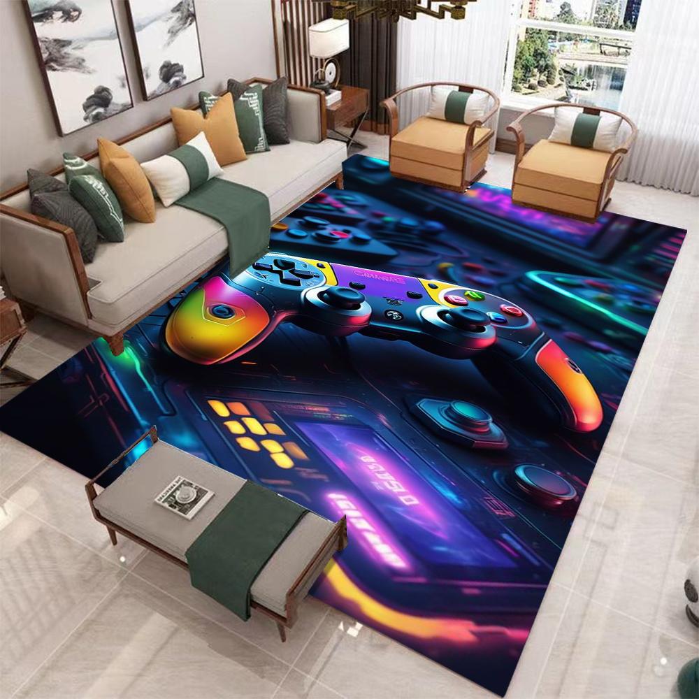 Game Controller Print Carpet Rectangle Floor Mat for Living Room Decoration Polyester Home Sofa Bedroom Hallway Area Decor Rugs