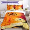 3pcs Korn band pattern bedding set duvet cover set includes duvet cover &pillowcases, perfect all season bedroom decoration & gift