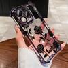 Новый Прозрачный Чехол-Бампер с Покрытием Черной Розой Anti-Knock для iPhone 15 16 Pro Max 17 Air 11 12 13 14 Plus 15promax