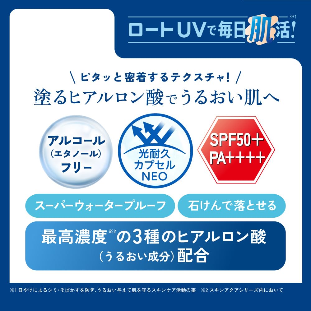 SKIN AQUA Hyaluronic Serum UV UV Protection Sensitive Makeup Refreshing Gel with Three Types of Hyaluronic Acid for Lasting SPF50+ PA++++