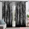2 шт. Загадочные шторы с соснами Черного леса, Темные готические шторы с карманом для карниза, Для спальни, гостиной, столовой