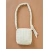 Daiso Quilted Ribbon Crossbody Bag Ivory