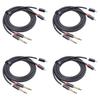 1-5pcs 2 RCA Male To 2 6.35 Jack Male Audio Cable Aluminum Alloy Shell 1.5m Connector Converter Adapter Cord for Various CD