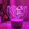 3D Night Light Creative Heart Shaped Letter Light Gift Lamp for Mom Mother's Day Small Gift Lamp