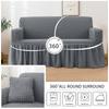 Levivel Plaid Seersucker Sofa Cover Plain Stretch Slipcover Armchair Cover For Living Room Corner Couch Cover 1 /2 /3 /4 Seater