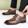 Кожаная обувь Мужская Дышащая Универсальная Мужская Кожаная Обувь Модная На шнуровке Деловая Платье Остроносая Свадебная Обувь