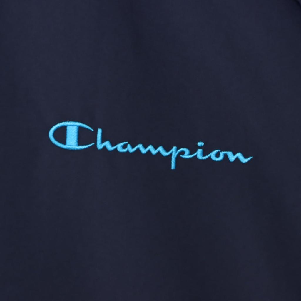 Champion Basic Sport Long Rubber Print Embroidered Jacket Men's Jacket, C3-BSC10, Navy, Sleeve, Water-Repellent, Windproof, Logo, Logo, Zip-Up