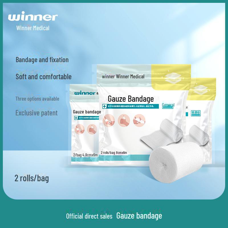 Медицинская марлевая повязка Winner Steady Cotton - обезжиренная раневая повязка, 2 рулона/упаковка