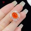 Luxury High-end Fenda Color Plain Oval Adjustable Ring Suitable For Women's Daily Party Fashion Jewelry
