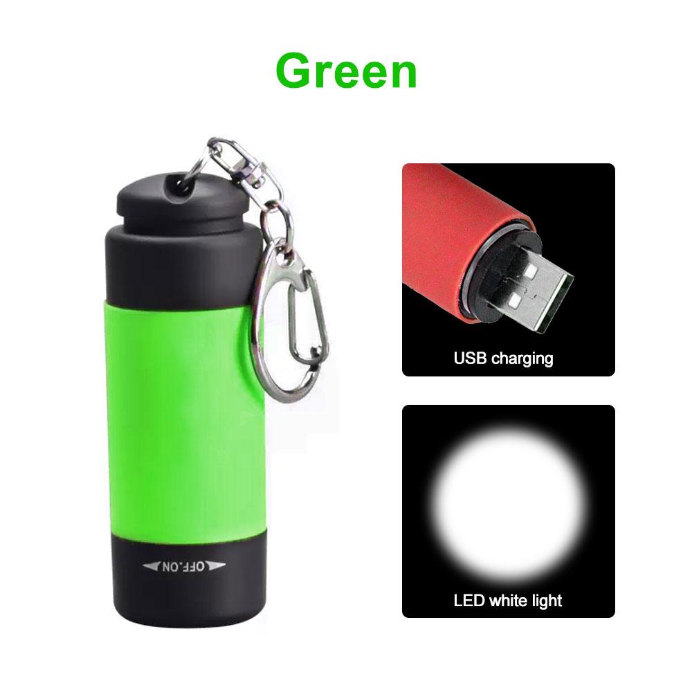 Led Mini Torch Light Portable USB Rechargeable Pocket Keychain Flashlights Waterproof Outdoor Hiking Camping Torch Lamp Lantern