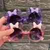New Crystal Bow Children'S Sunglasses Sunscreen Cute Girls Fashion Trend Personalized Cartoon Eyeglasses Uv400 Eyewear