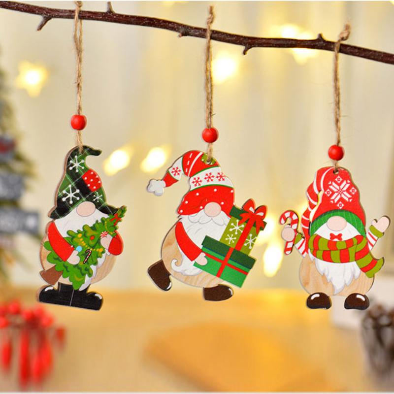 Navidad 2022 рождественские гномы деревянные подвески елочные украшения рождественские украшения для дома новый год