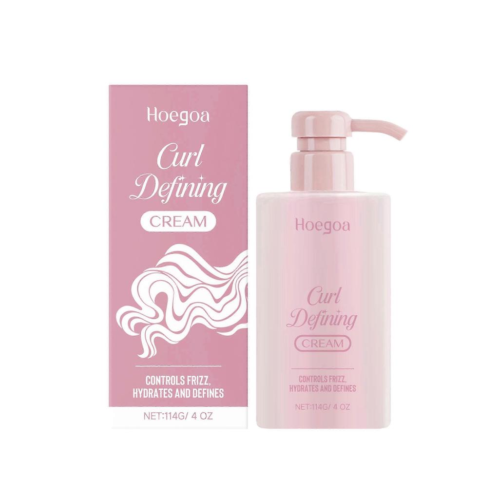 Curly Hair Care Setting Cream, Natural Fluffy Shiny Bangs Curly Hairstyle