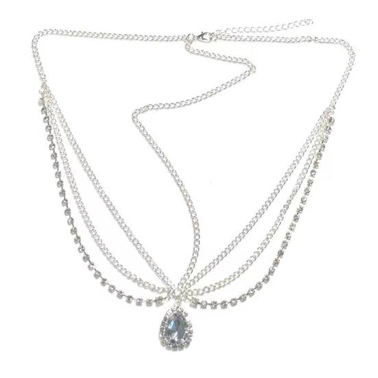 Forehead Chain Water Drop Pendant Decoration Adjustable Head Circumference Forehead Chain Hair Accessory