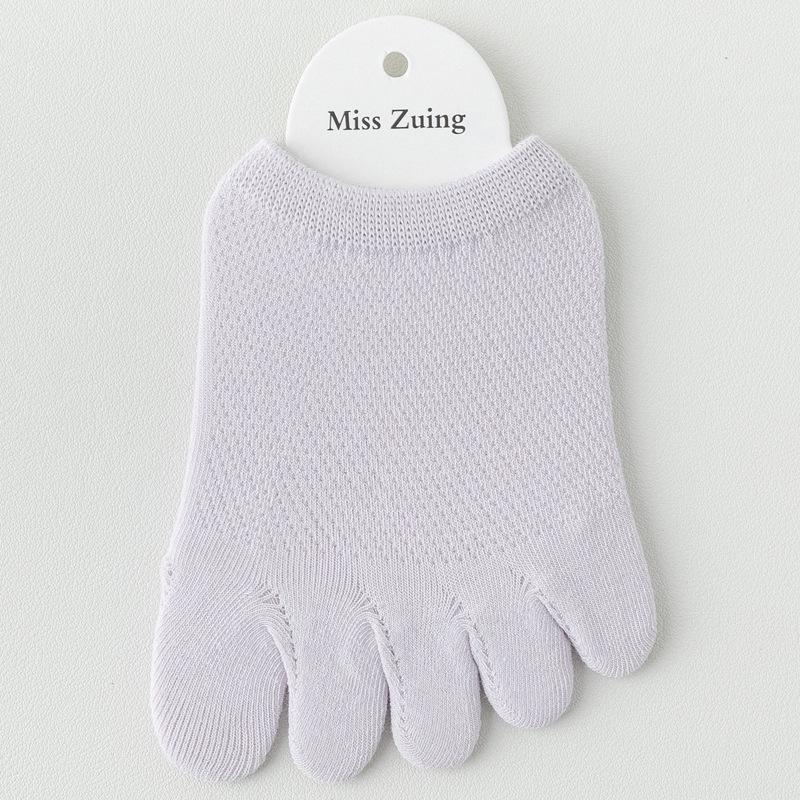 Женские весенне-летние нескользящие носки-лодочки с пятью пальцами и полуладонью — невидимые, тонкие, с раздвоенным носком для высоких каблуков.