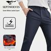 SEPTWOLVES Men's Brushed Straight Fit Business Casual Pants