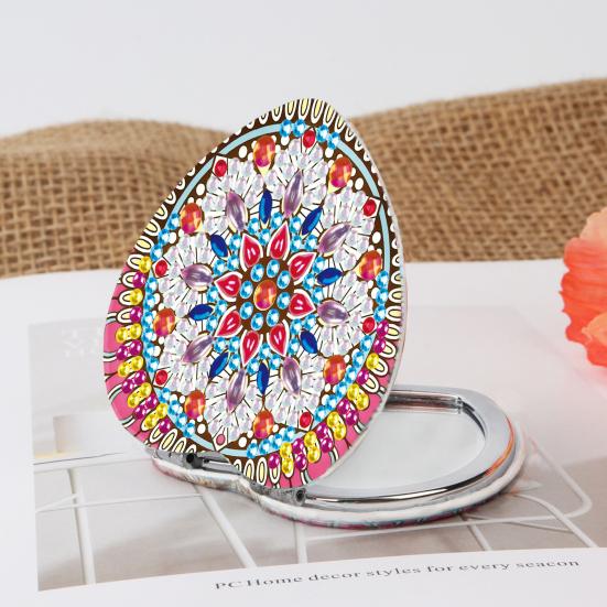1 комплект алмазной живописи зеркало цветочный узор DIY портативное мини-зеркало для макияжа горный хрусталь