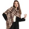 Роскошные кашемировые зимние шарфы женские треугольные пашмины шаль корейский парео накидка клетчатый платок обертывание леди элегантное пончо тюрбан