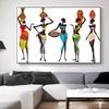 African Traditional Black Woman Oil Painting On Canvas Cuadros Posters and Prints Scandinavian Wall Art Picture Home Decoration