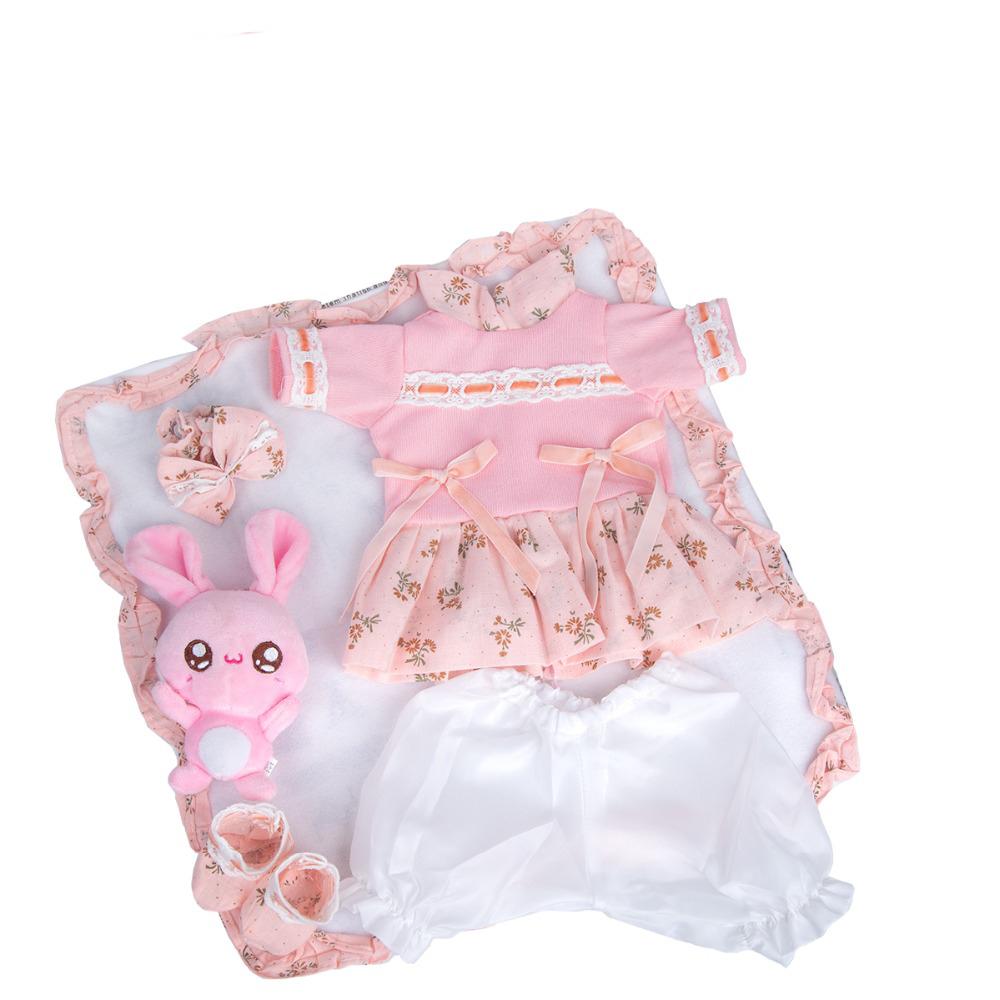 KEIUMI Lovely Doll Dress Suit For 17-18 Inch Reborn Baby Doll Clothing Strip Shirt Doll Suits Children Xmas Birthday Gifts