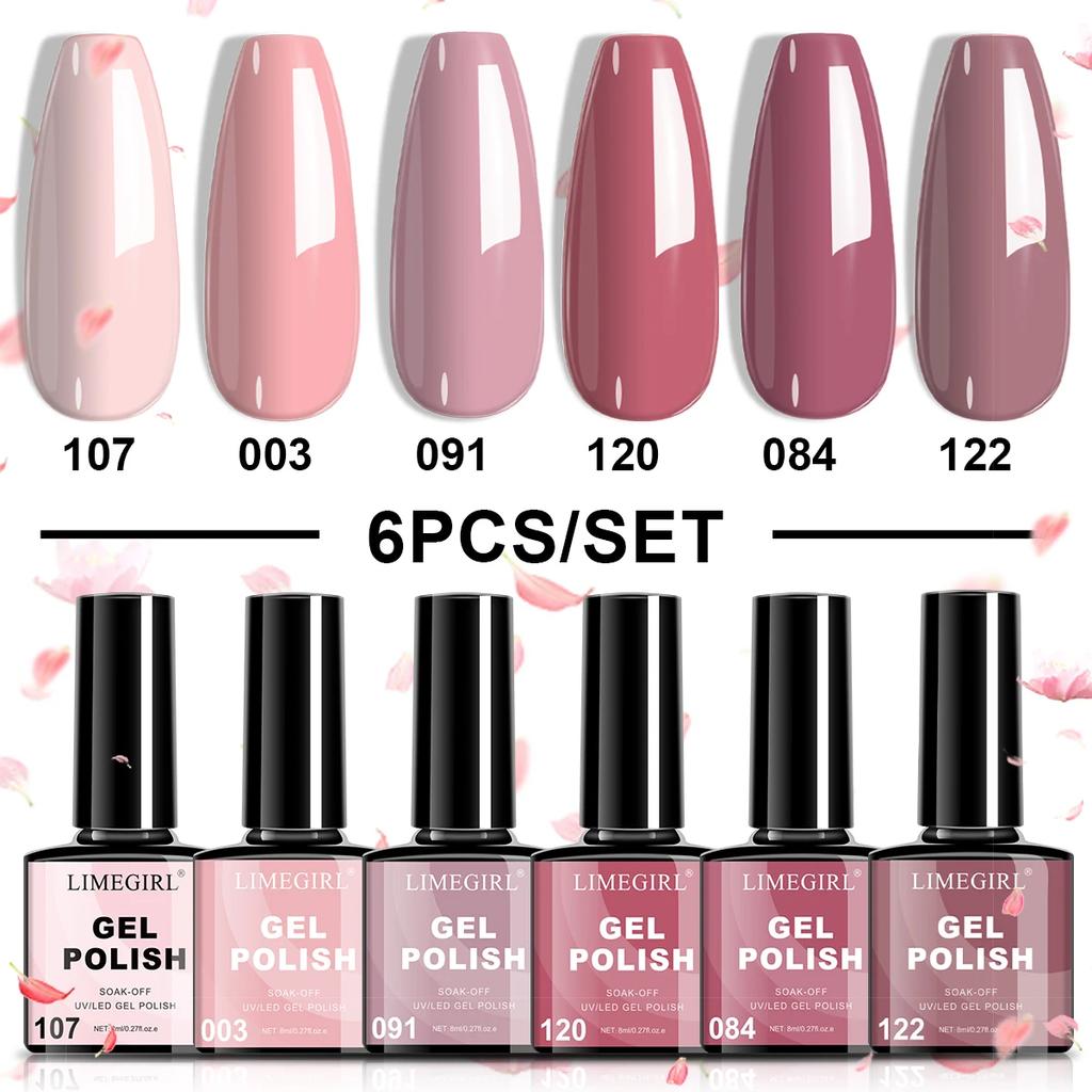 limegirl Набор гель-лаков для ногтей 6 шт. Рождественский УФ-гель-лак Полуперманентный Снимаемый УФ LED лак Гель-набор для нейл-арта