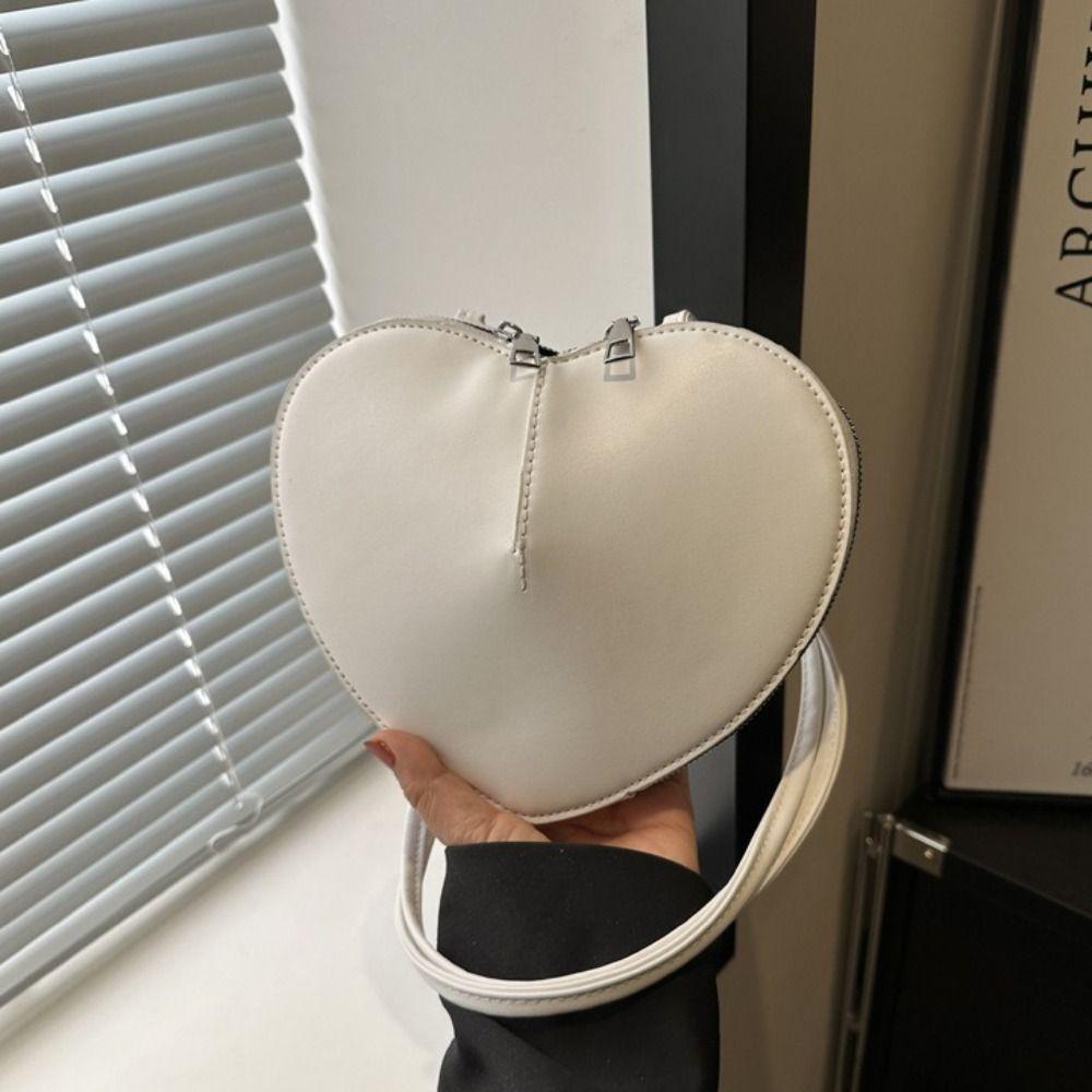 PU Leather Heart Bag Versatile Design Unique Design Single Shoulder Bag Multi-Functional Fashionable Style Crossbody Bag