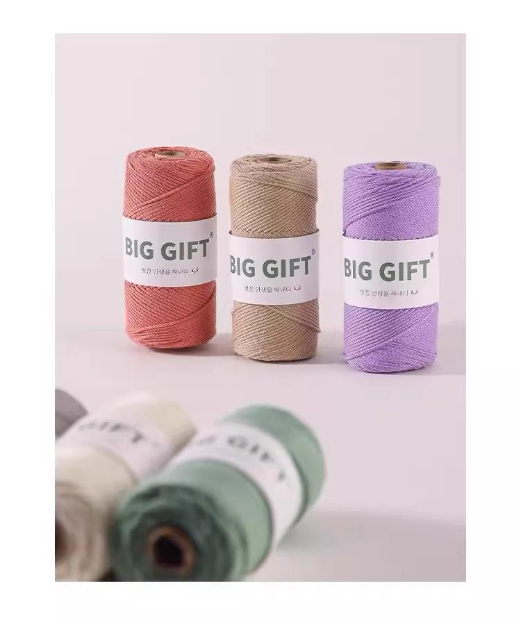BIGGIFT Ручная работа Круглая полая хлопковая пряжа - 150 г Средней толщины Пряжа для вязания крючком Сумки